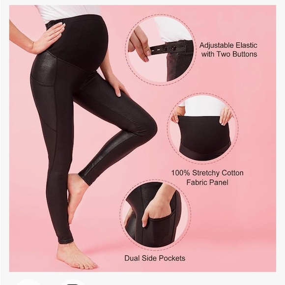 Tagoo Maternity Faux leather leggings - Picture 4 of 11